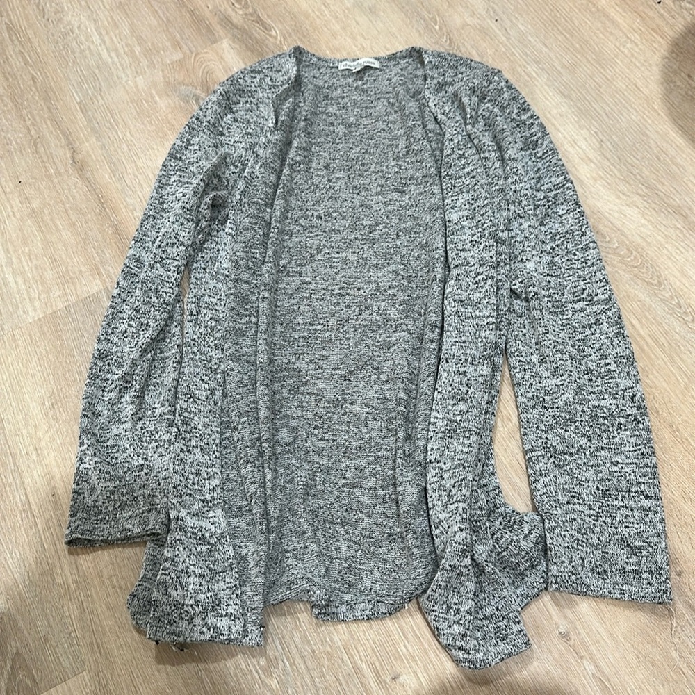 Small gray Charlotte Russe Cardigan sweater open